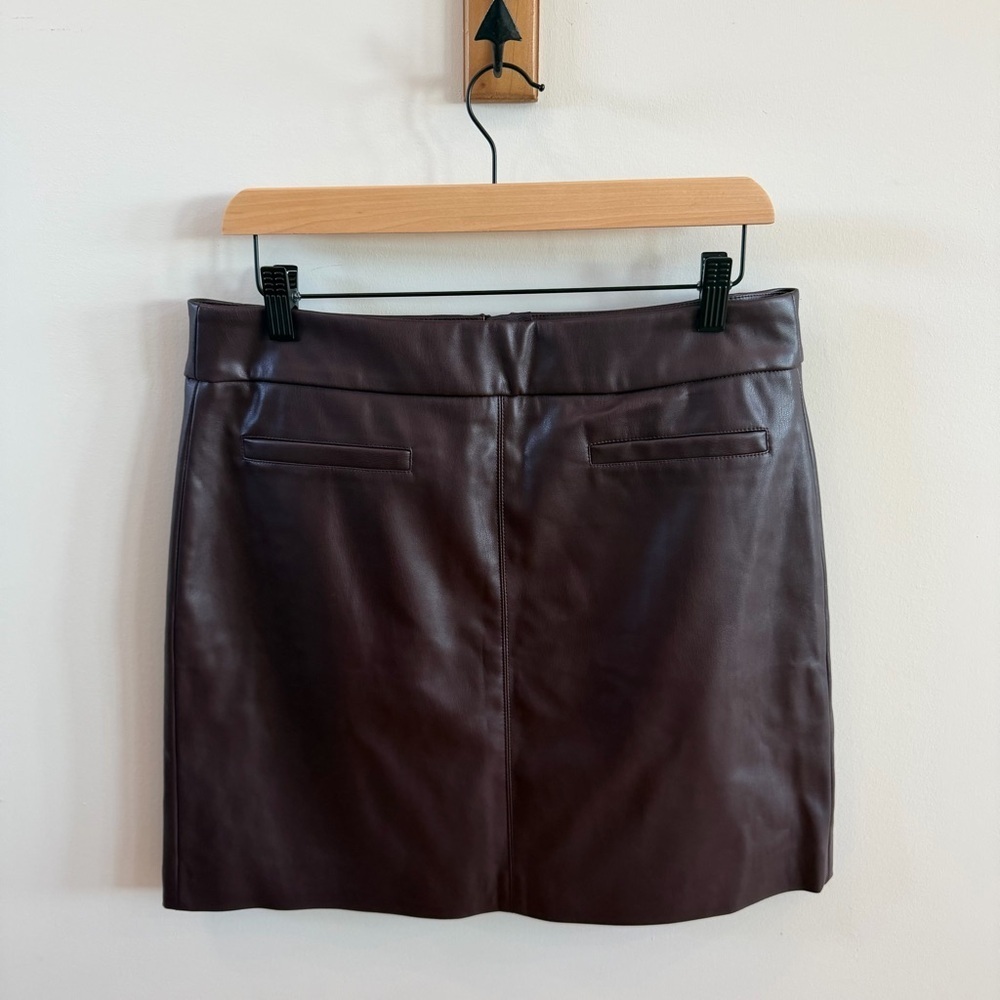 RW&CO. Women's Deep Burgundy Vegan Leather Skirt Size 10